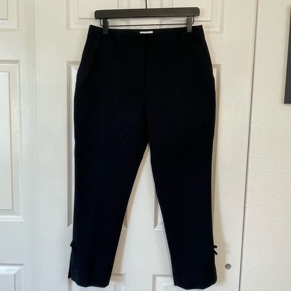 Kate Spade Jackie Bow Cuff Crop Dress Pants Black Size 8 - Picture 10 of 10